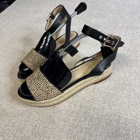 Vince Camuto Espadrille Sandals Women's 9M Kathalia Cow Hair Leopard Platform - Picture 3 of 6